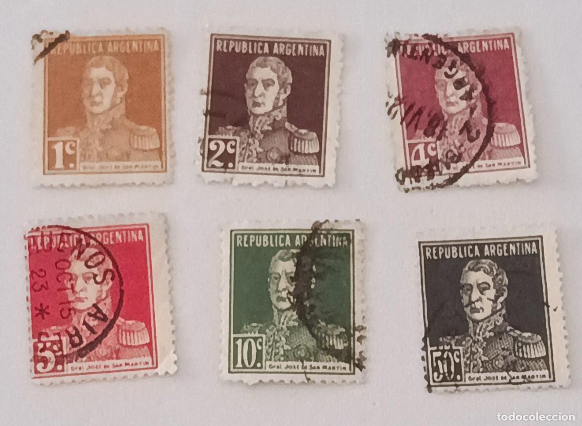 Sellos: Sellos Argentina 1923 General San Mart&iacute;n, 1.778 - 1.850 - Punto detr&aacute;s del valor.