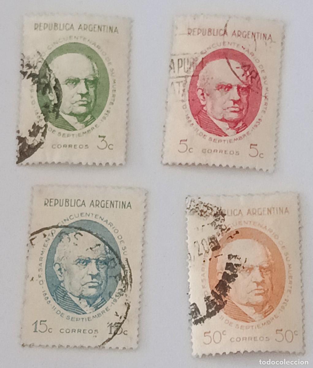 Sellos: Sellos Argentina 1938 L Aniversario de la muerte del presidente Faustino Sarmiento, 1.811 - 1.888