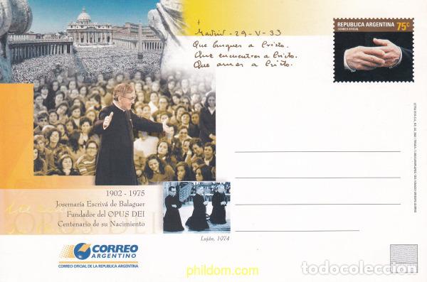 Sellos: 727397 MNH ARGENTINA 2002 CENTENARIO DEL NACIMIENTO DE JOSEMARIA ESCRIVA DE BALAGUER