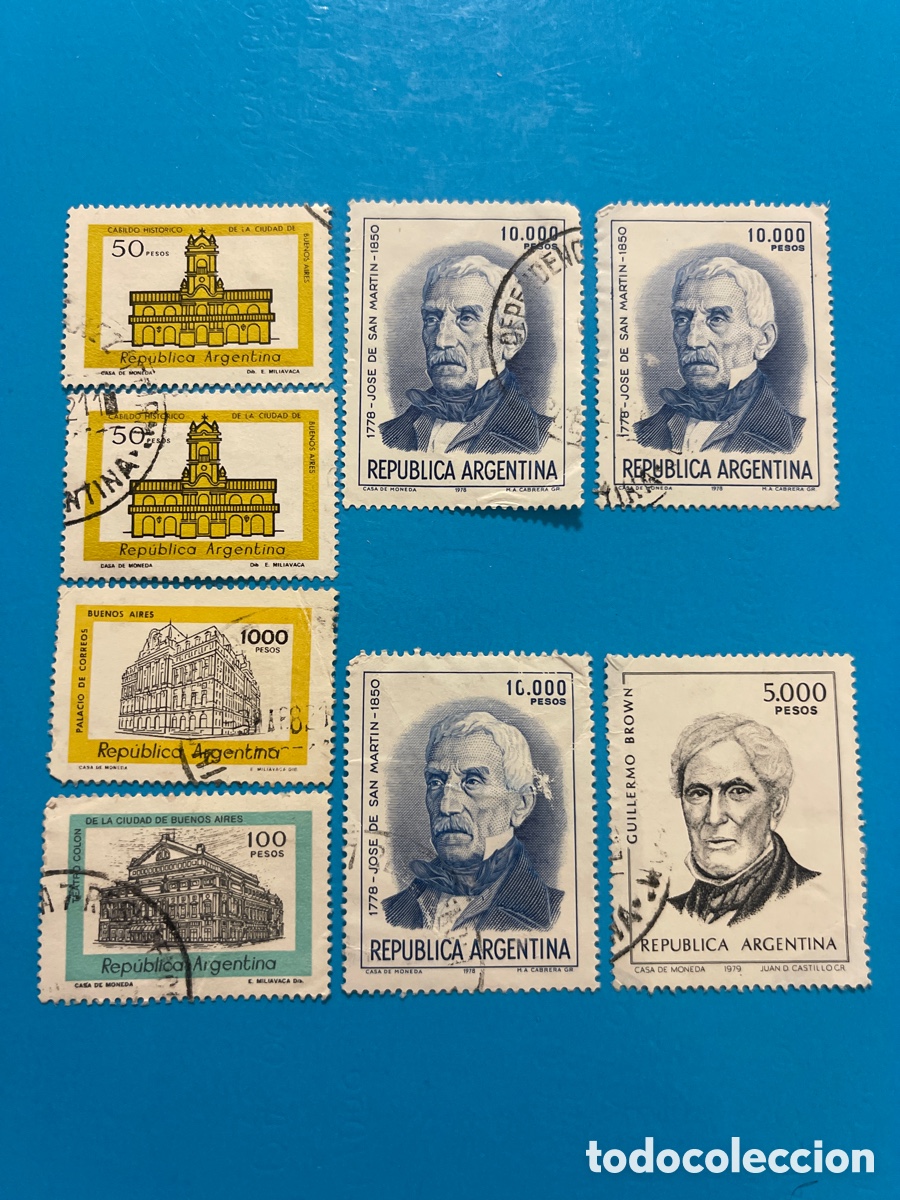 Sellos: Lote de 8 sellos de Argentina