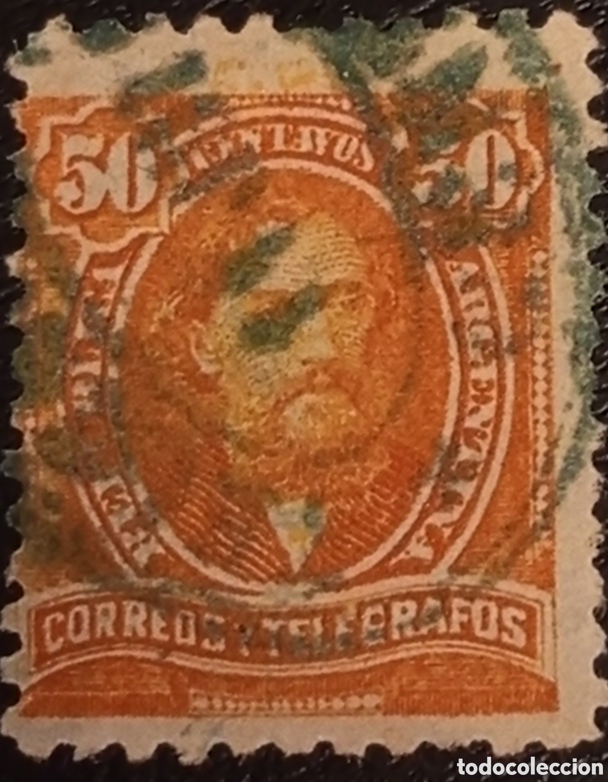 Briefmarken: Sello Argentina 1888 50c Naranja Mitre - Cat. Scott #73 Usado
