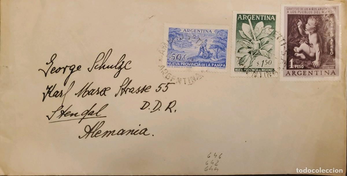 Sellos: TS) 1957 ARGENTINA, COVER SENT FROM ARGENTINA TO GERMANY, FEATURING LA PAMPA, THE NEW PROVINCES OF M