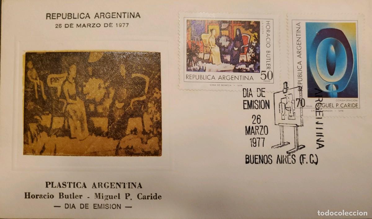 Sellos: TS) 1977 ARGENTINA, FDC, CIRCULATED IN BUENOS AIRES, ARGENTINA VISUAL ART HORACIO BUTLER AND MIGUEL