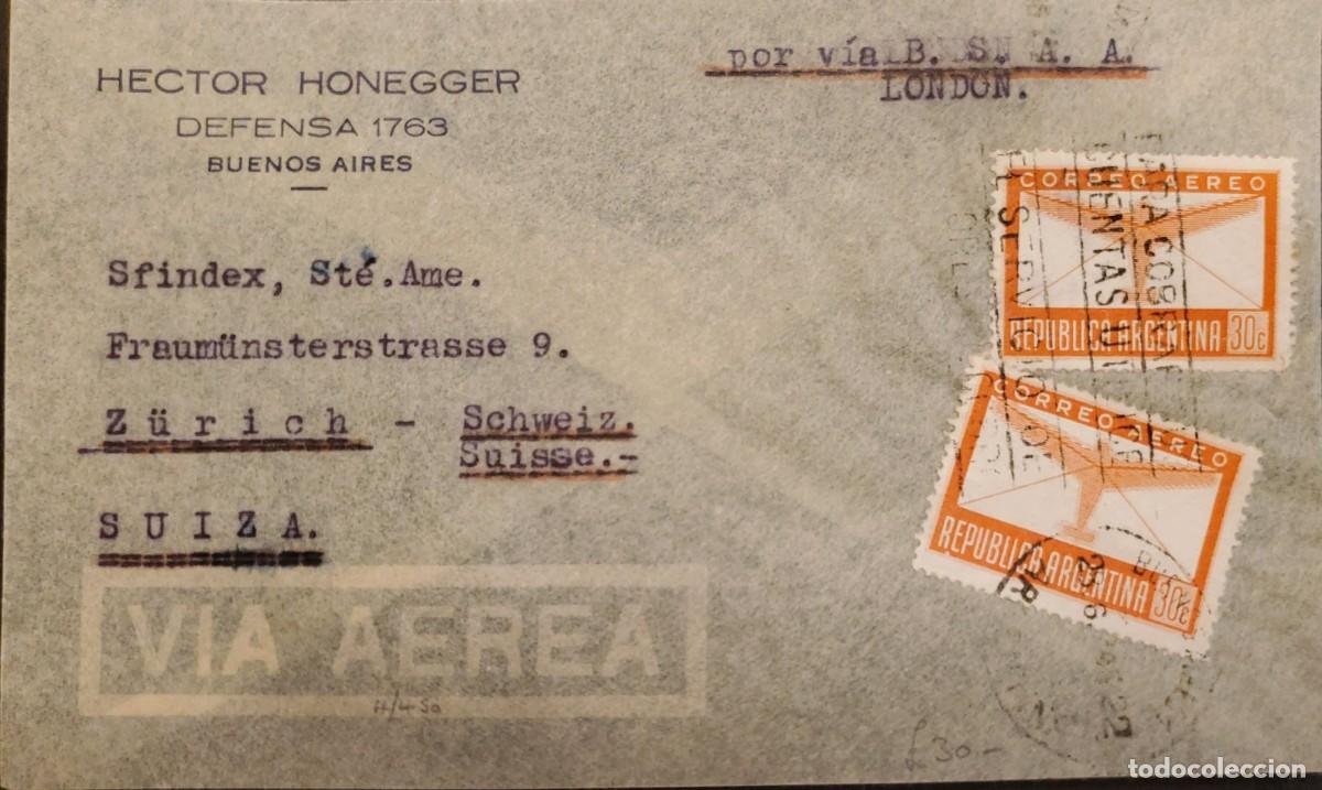 Sellos: TS) 1940 ARGENTINA, CANCELLATION SLOGAN, COVER SENT FROM BUENOS AIRES TO ZURICH, SWITZERLAND, AIRMAI