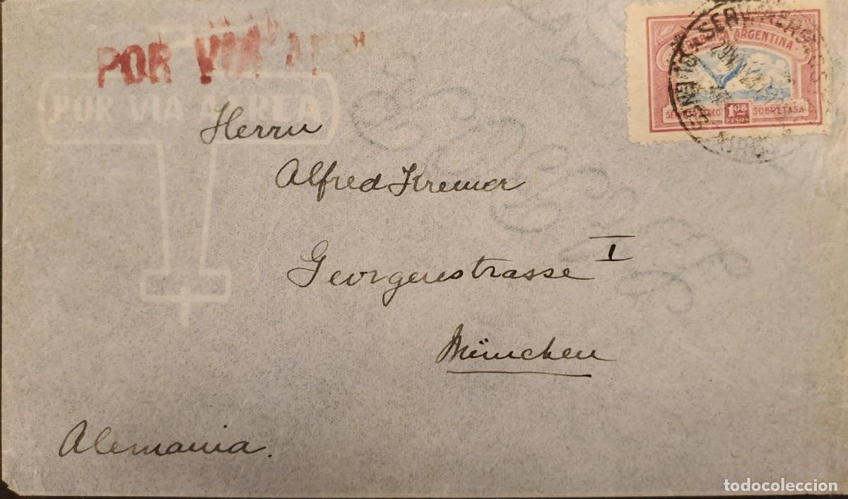 Sellos: TS) 1931 ARGENTINA, COVER SENT FROM BUENOS AIRES TO MUNICH, GERMANY, AIRMAIL, VF.