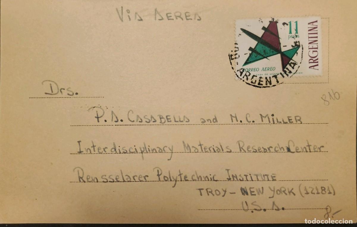 Sellos: TS) 1963 ARGENTINA, COVER SENT FROM BUENOS AIRES TO NEW YORK, AIRMAIL, VF.