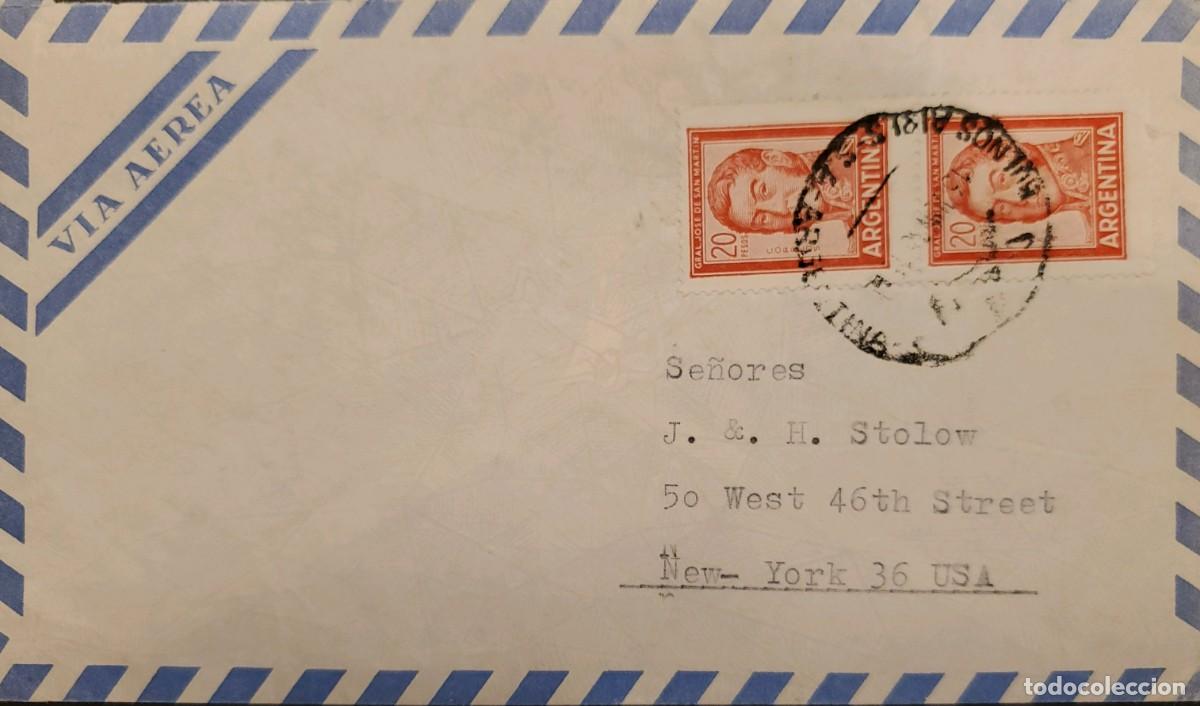 Sellos: TS) 1967 ARGENTINA, COVER SENT FROM BUENOS AIRES TO NEW YORK, AIRMAIL, WITH GENERAL SAN MART&Iacute;N STAMP