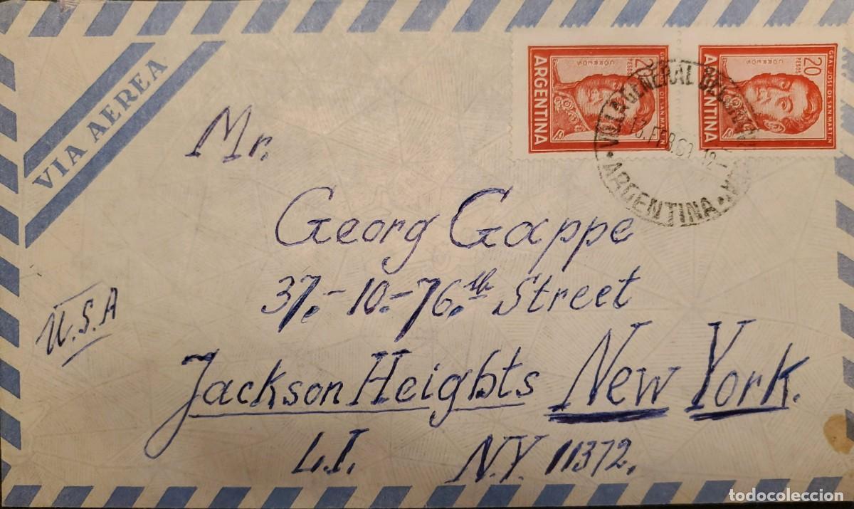 Sellos: TS) 1969 ARGENTINA, COVER SENT FROM BUENOS AIRES TO NEW YORK, AIRMAIL, WITH GENERAL SAN MART&Iacute;N STAMP