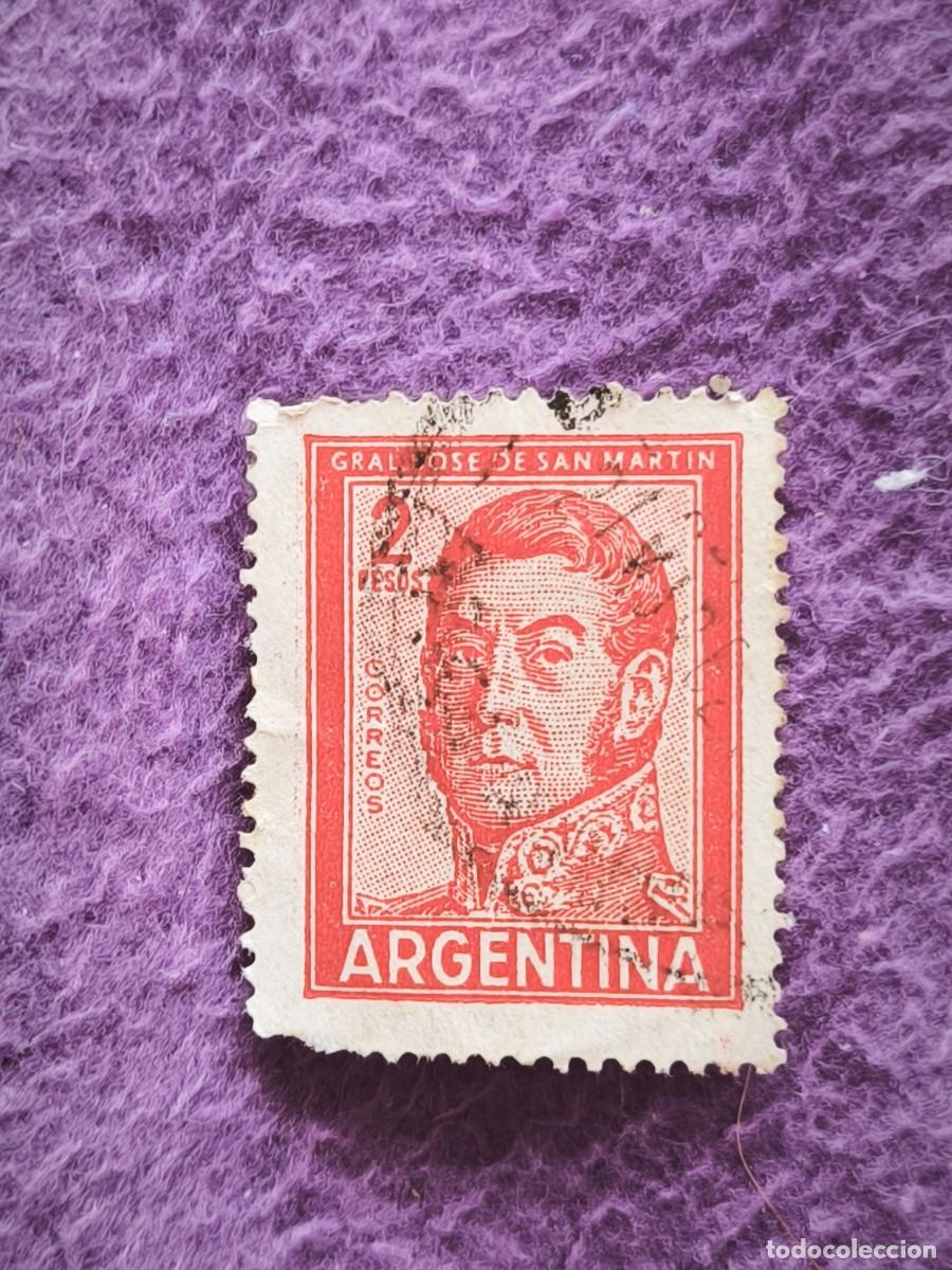 Sellos: Sello Argentina 2 Pesos General Jos&eacute; De San Mart&iacute;n Filatelia Coleccionismo