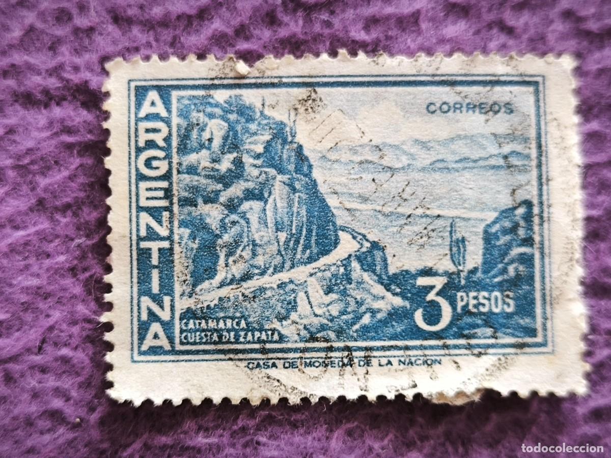 Sellos: Sello Argentina 3 Pesos Cuesta De Zapata Catamarca Cl&aacute;sico Para Coleccionistas