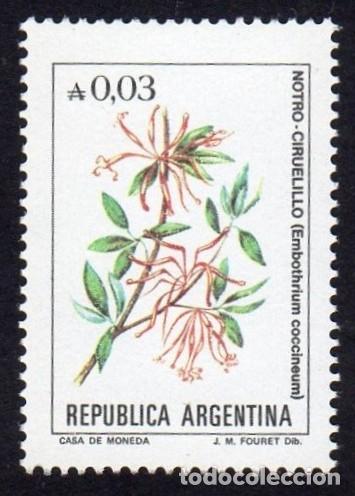 Sellos: Argrentina. Flor Notro Ciruelillo. 1985. YT-11473. Nuevo