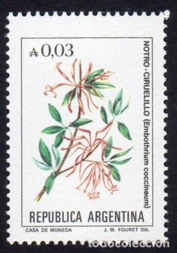 Sellos: Argrentina. Flor Notro Ciruelillo. 1985. YT-11473. Nuevo
