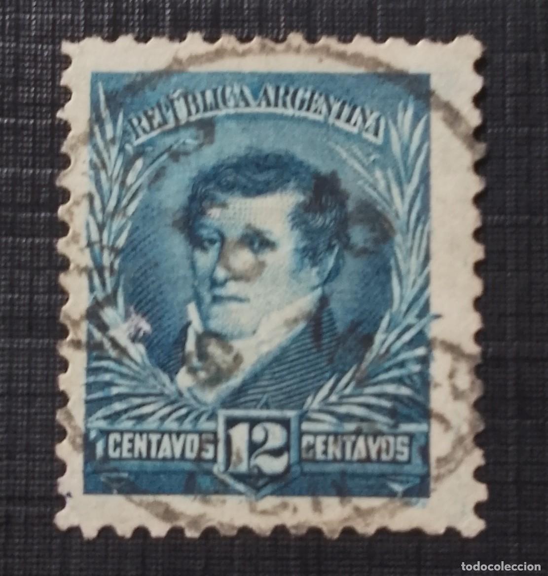 Sellos: V/F 12 CENTAVOS - A&Ntilde;O 1893 - GENERAL MANUEL BELGRANO