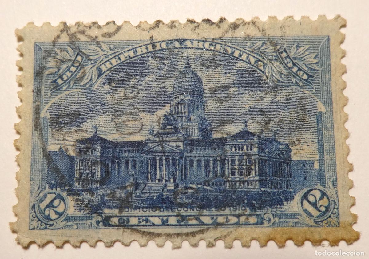 Selos: Sello postal de Argentina de 1910 Centenario de la Revoluci&oacute;n de Mayo 12 centavos