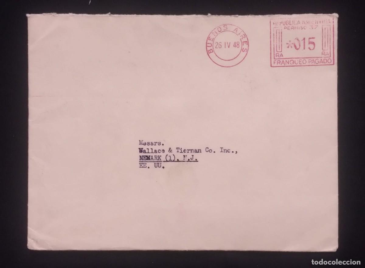 Sellos: TS) 1948 ARGENTINA, MECHANICAL POSTAGE, COVER SENT FROM BUENOS AIRES TO NEW JERSEY, USA, VF.