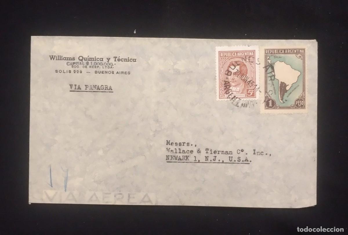 Sellos: TS) 1945 ARGENTINA, COVER SENT FROM BUENOS AIRES TO NEW JERSEY, AIRMAIL, VIA PAN AMERICAN-GRACE AIRW