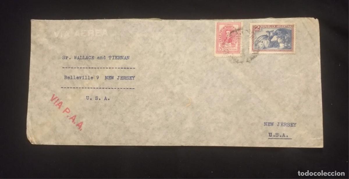 Sellos: TS) CIRCA 1948 ARGENTINA, COVER SENT FROM BUENOS AIRES TO NEW JERSEY, AIRMAIL, WITH THE GENERAL SAN