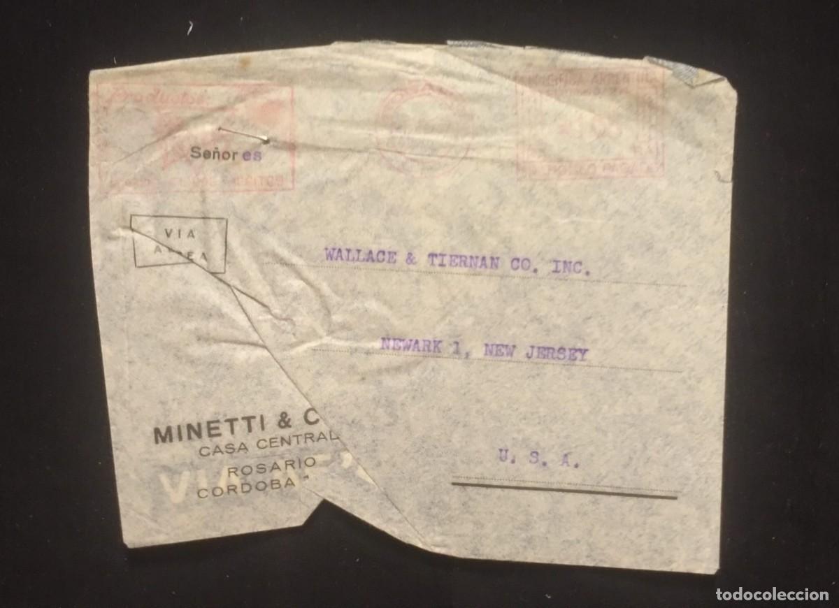 Sellos: TS) CIRCA 1963 ARGENTINA, MECHANICAL POSTAGE, AIRMAIL, COVER SENT FROM ROSARIO TO NEW JERSEY.