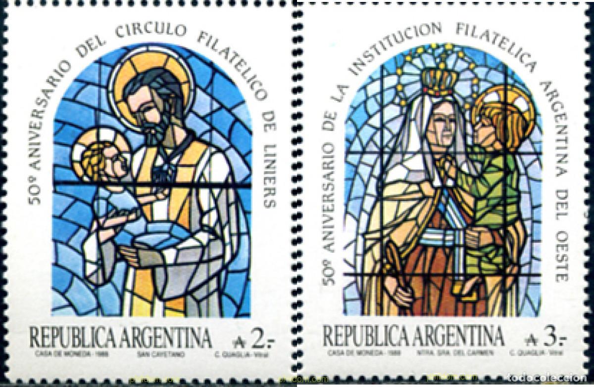 Sellos: 255018 MNH ARGENTINA 1988 50&ordm; ANIVERSARIO DE SOCIEDADES FILATELICAS