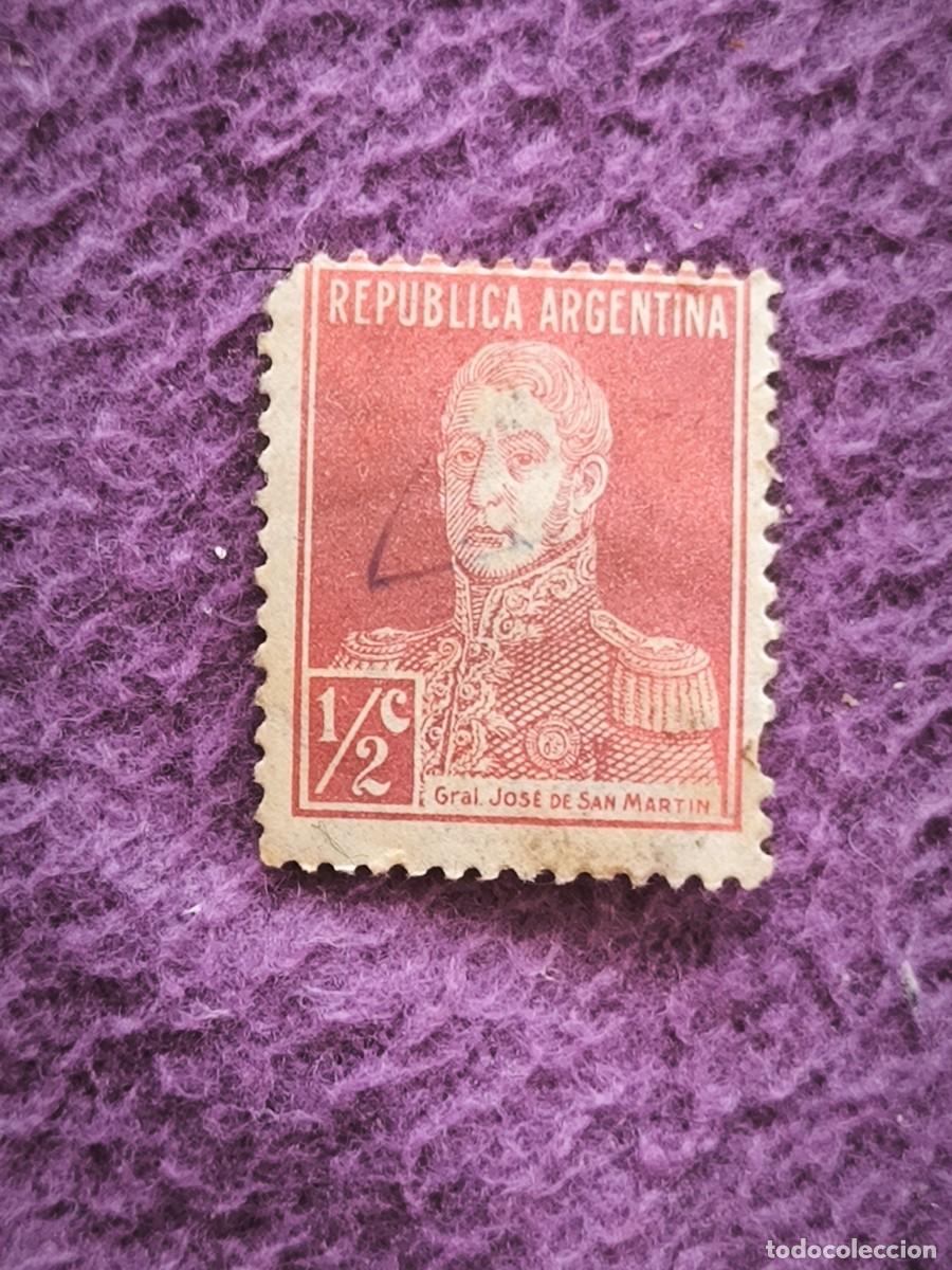 Sellos: Sello Rep&uacute;blica Argentina Correos &frac12; Centavo &ndash; General Jos&eacute; De San Mart&iacute;n, Serie Definitiva