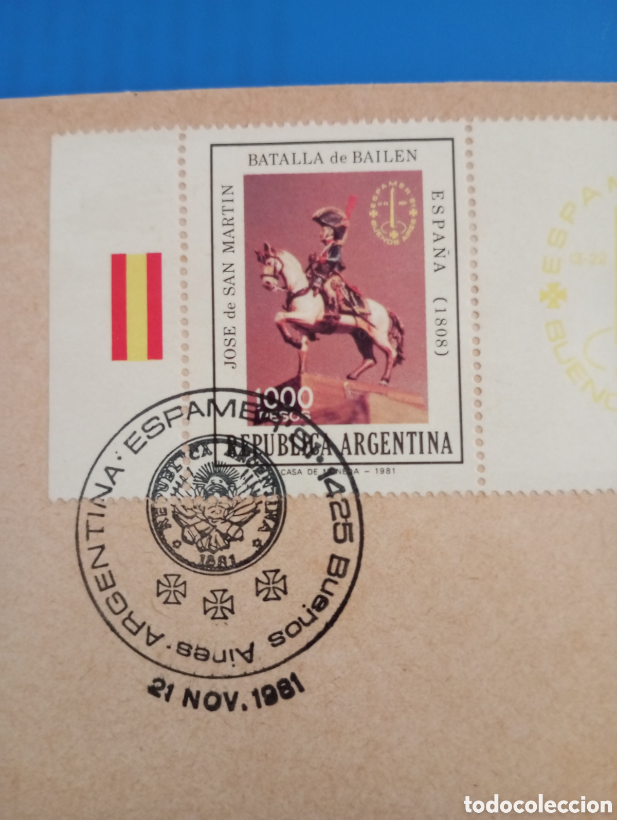 Sellos: ARGENTINA 1981, SPD HISPAMER, BATALLA DE BAILEN - Foto 2