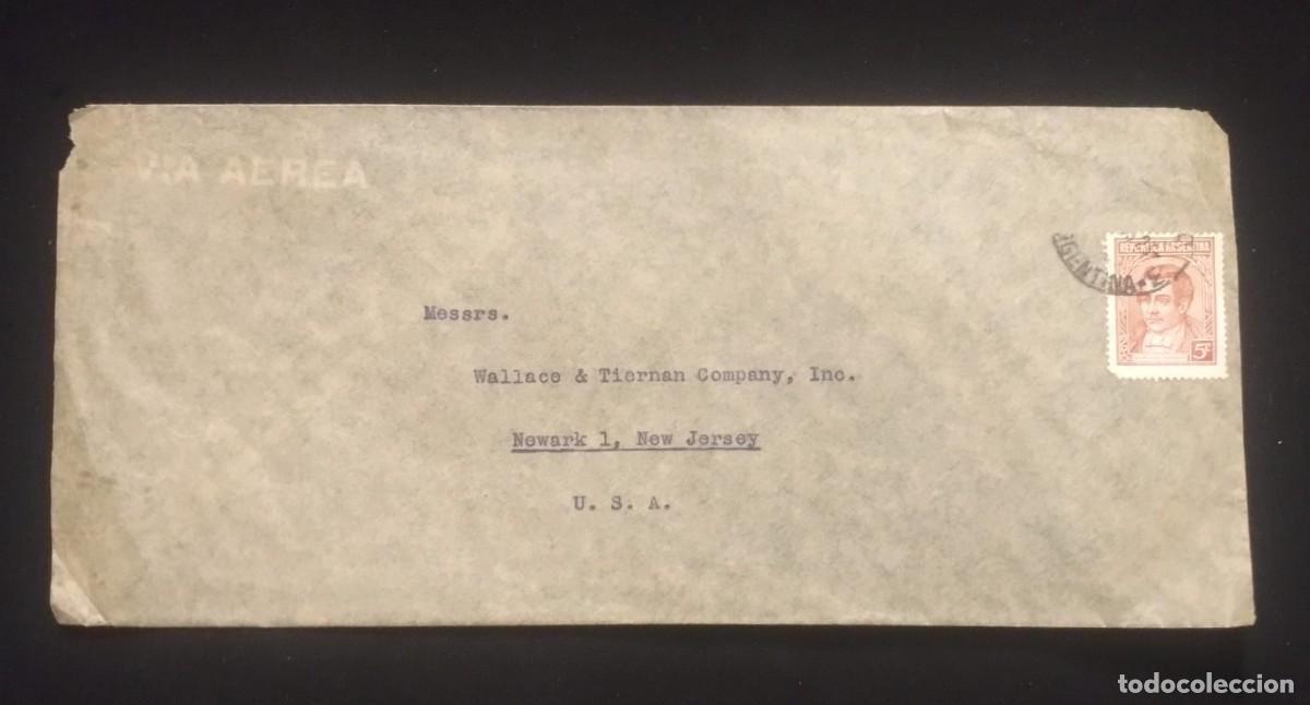 Sellos: TS) CIRCA 1940 ARGENTINA, AIRMAIL, COVER SENT FROM BUENOS AIRES TO NEW JERSEY,WITH MARIANO MORENO.