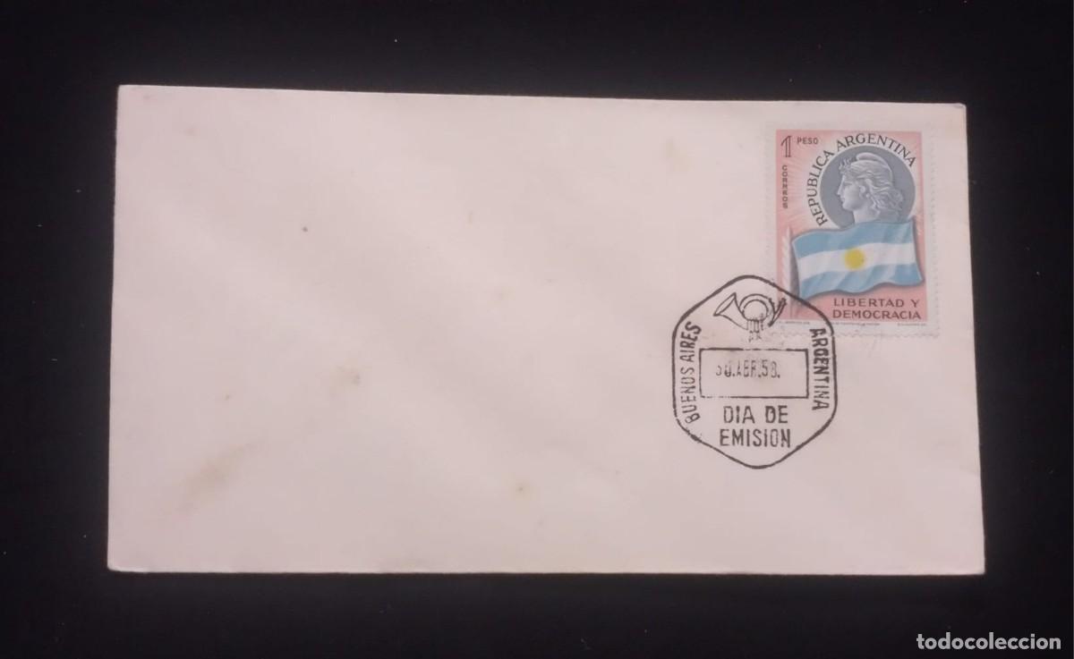 Sellos: TS) 1958 ARGENTINA, FDC,WITH FREEDOM AND DEMOCRACY,VF.