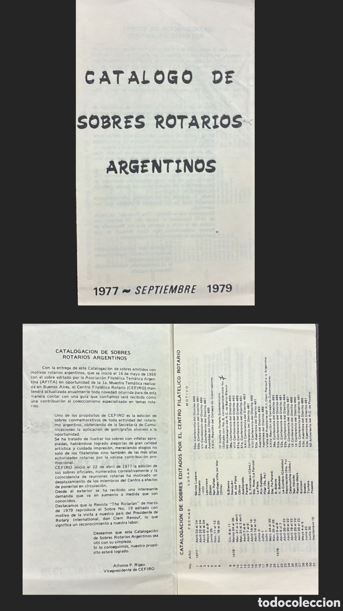 Sellos: CA)Argentina.1977 &ndash; 1979.Catalog of Argentine Rotary first day covers and commemorative covers issue