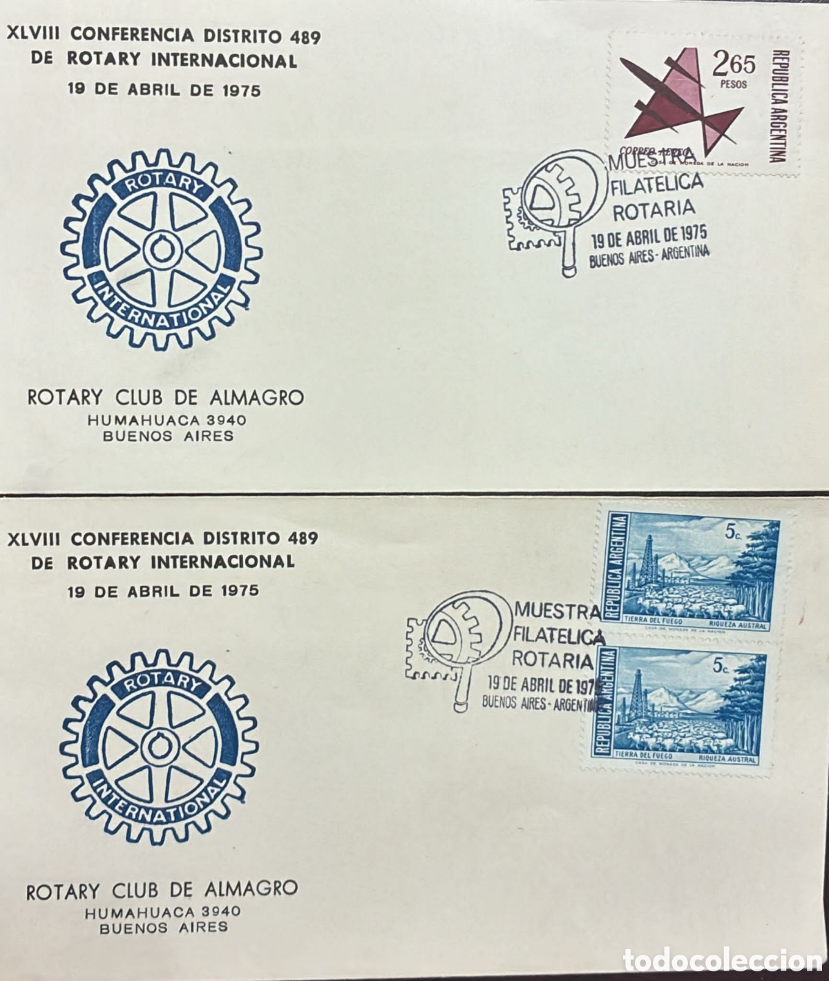 Sellos: CA)Argentina 1975 .Rotary Club commemorative covers and first day covers issued