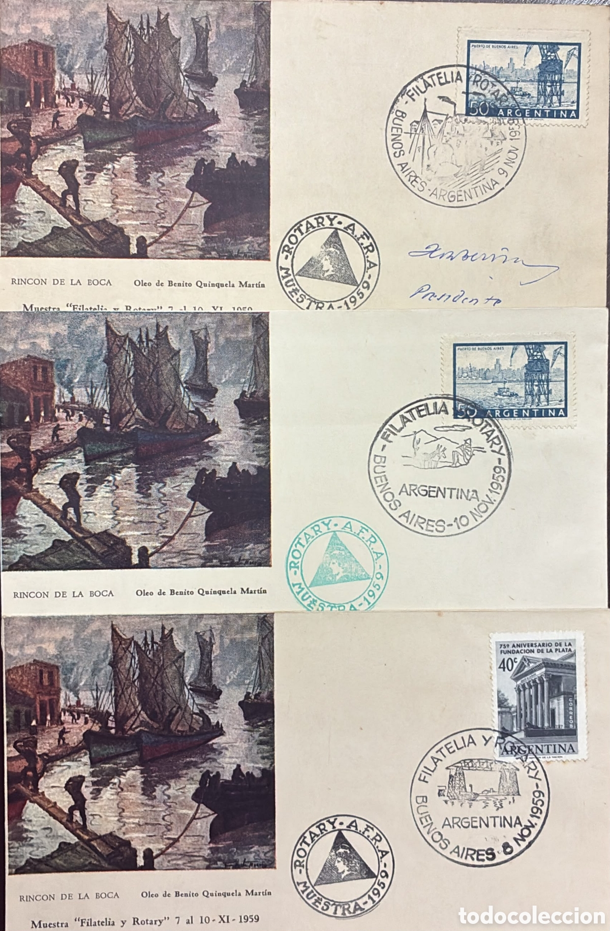 Sellos: CA)Argentina 1959 Set of Rotary Club commemorative covers and first day covers issued