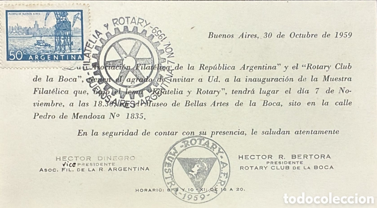 Sellos: CA)Argentina 1959 Set Rotary Club commemorative covers and first day covers issued