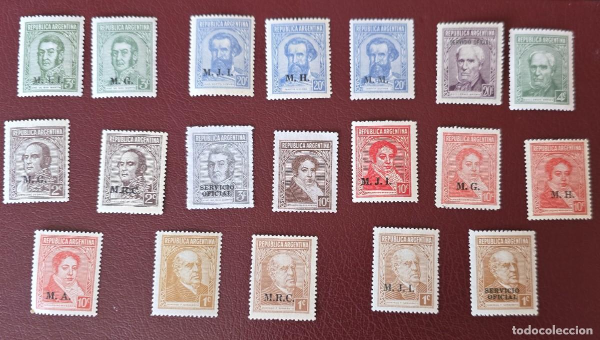 Sellos: Coleccion 19 Sellos Nuevos Argentina Sobreimpresion