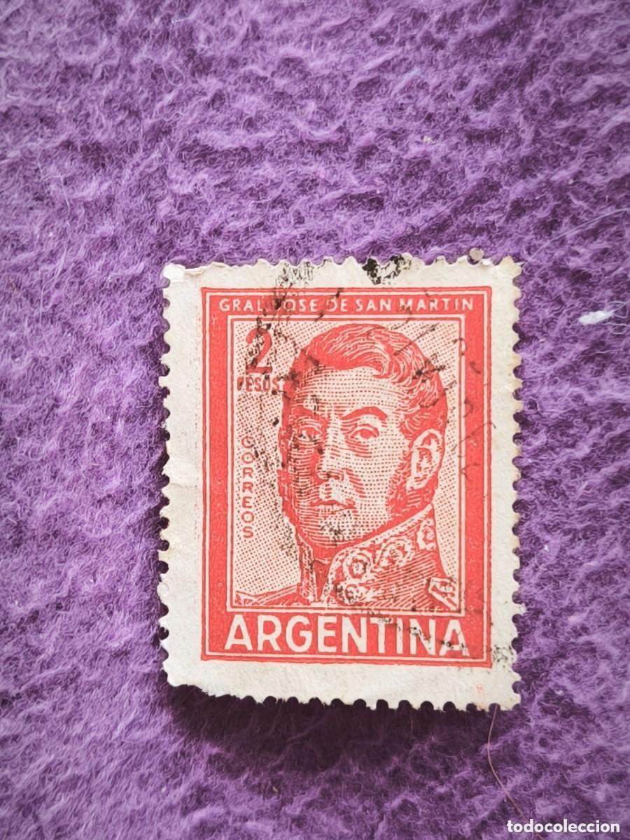 Sellos: Sello Argentina 2 Pesos General Jos&eacute; De San Mart&iacute;n Filatelia Coleccionismo