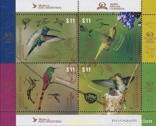 Sellos: 732288 MNH ARGENTINA 2016 FAUNA.AVES.CENTENARIO DE ASOCIACI&oacute;N ORNITOL&oacute;GICA ARGENTINA &rdquo;AVES ARGENT
