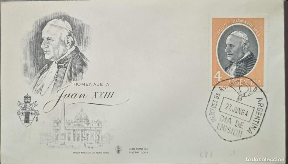 Sellos: MI) 1964, ARGENTINA, FDC, TRIBUTE TO POPE JOHN XXIII, VF.