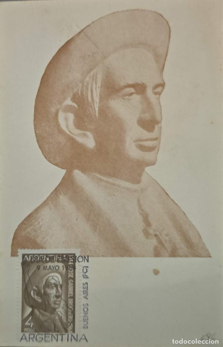 Sellos: MI) 1964, ARGENTINA, MAXIMUM CARD, 50TH ANNIVERSARY OF THE DEATH OF FATHER JOS&Eacute; GABRIEL BROCHERO, VF