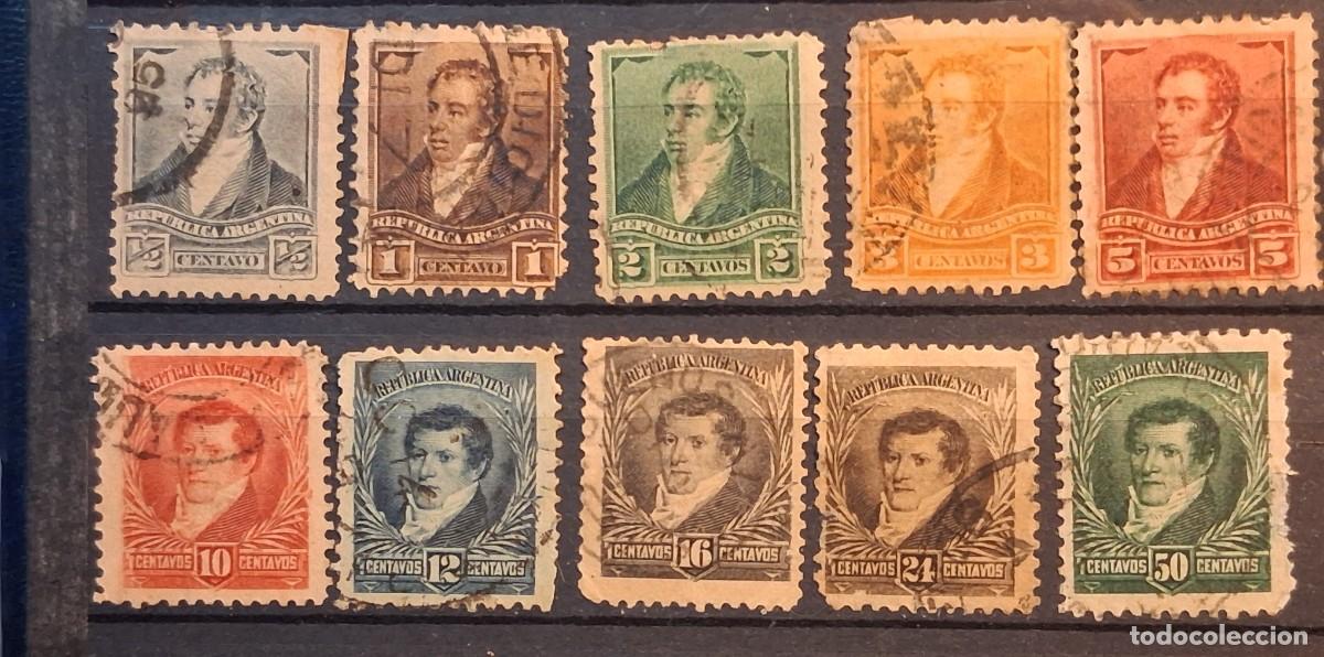 Sellos: ARGENTINA, 1892, CAT.YT.94/102 Y 104.