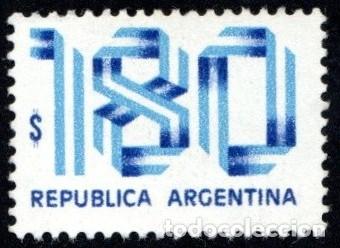 Sellos: Argentina. Cifras con cinta. 1978. YT-1148. Usado