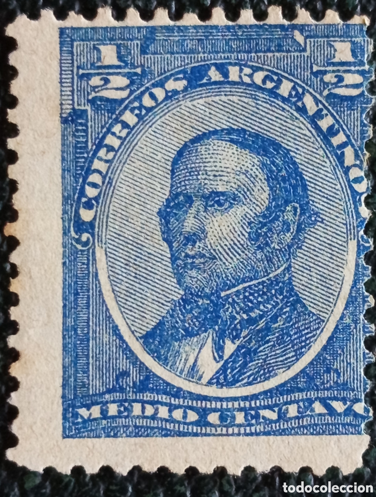Sellos: Argentina 1888-1890 Pr&oacute;spero Urteaga 1/2c Azul - Mello Teggia #54 / Scott #68 MH