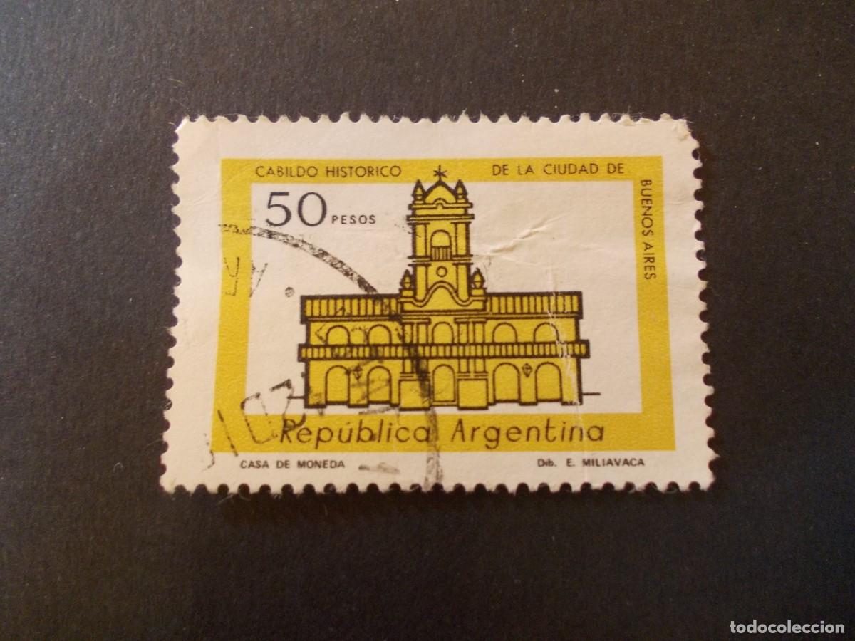 Stamps: Sello Cabildo Hist&oacute;rico 50 pesos Argentina Buenos Aires arquitectura filatelia