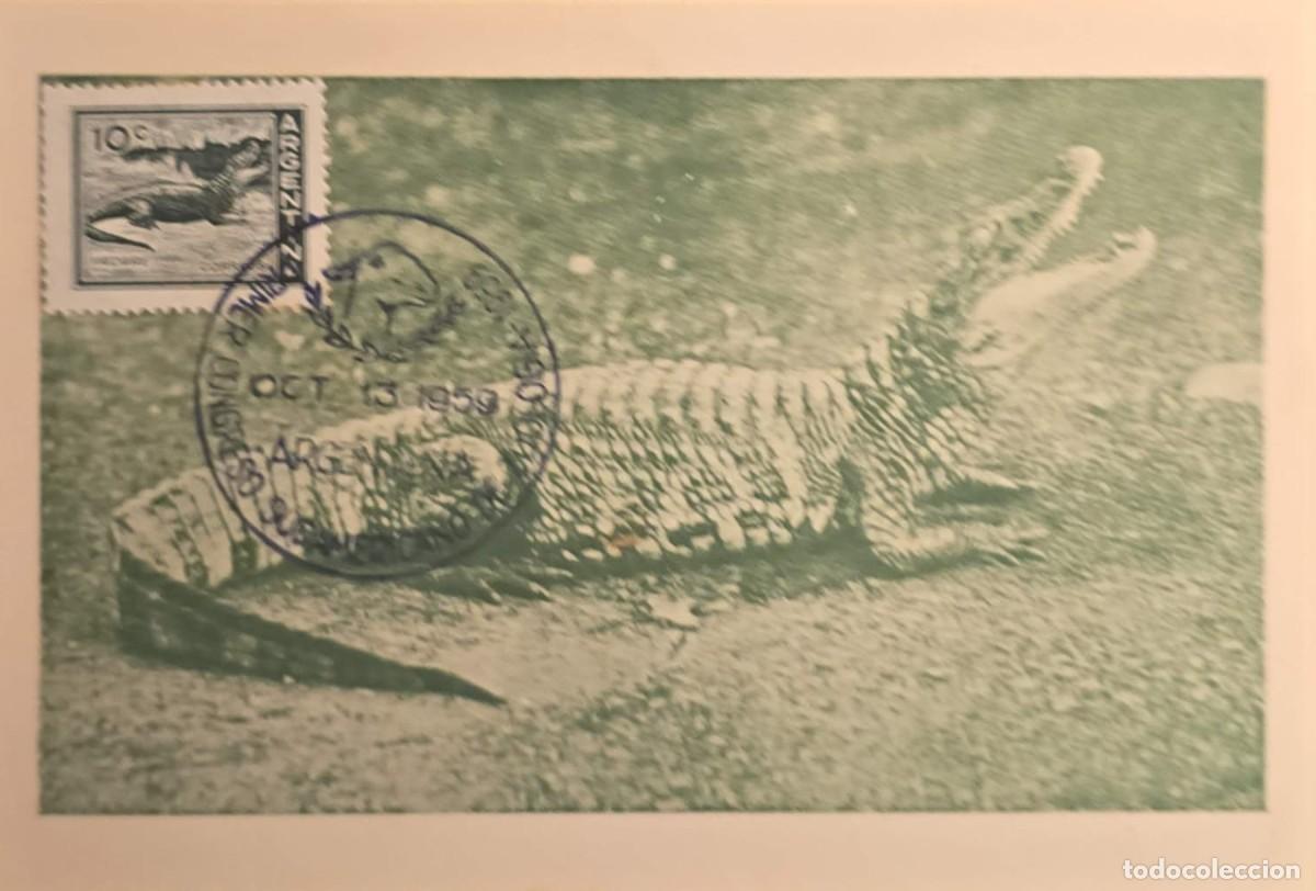 Sellos: TS) 1959, ARGENTINA: A COLLECTIBLE COVER FEATURING AN ILLUSTRATION OF A SOUTH AMERICAN CAIMAN (*YACA