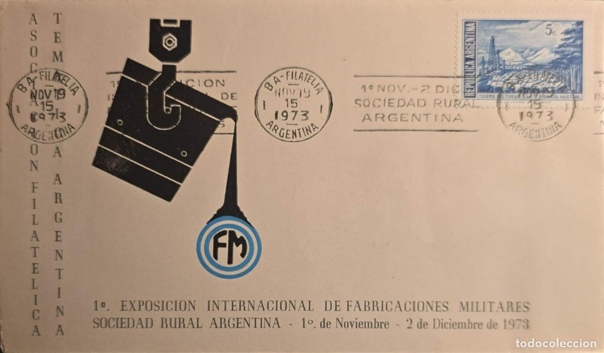 Sellos: TS) 1973 ARGENTINA, COVER CIRCULATED IN BUENOS AIRES,1ST INTERNATIONAL MILITARY MANUFACTURING EXHIBI