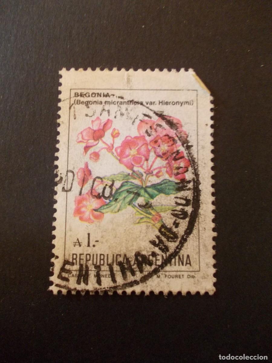 Selos: Sello Begonia micranthera var. Hieronymi A1 Argentina flores filatelia M. Fauret