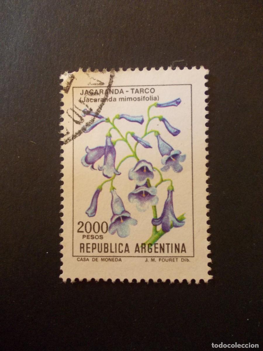 Francobolli: Sello Jacarand&aacute; Tarco Jacaranda mimosifolia 2000 pesos Rep&uacute;blica Argentina filatelia botanica