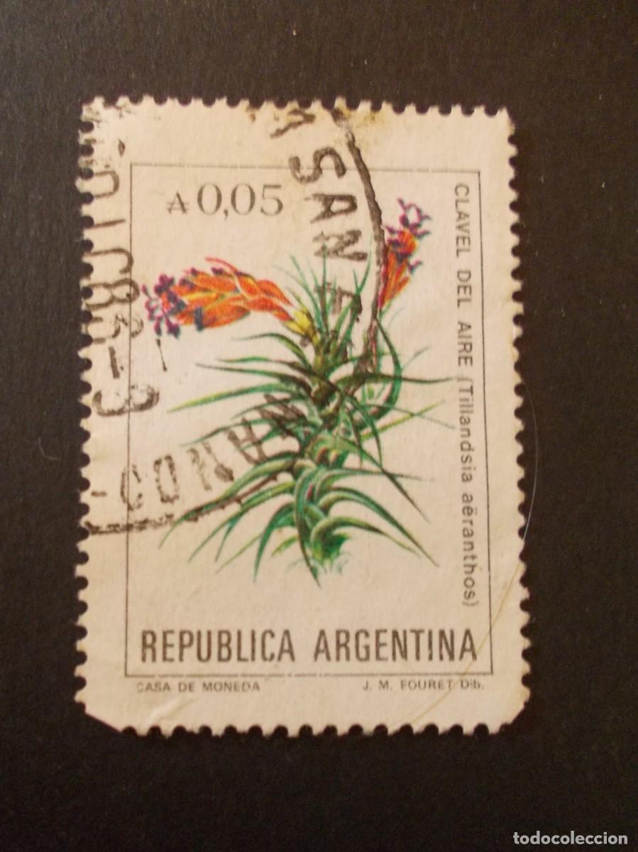 Stamps: Sello Clavel del Aire Tillandsia aeranthos Rep&uacute;blica Argentina Casa de Moneda Fouret botanica