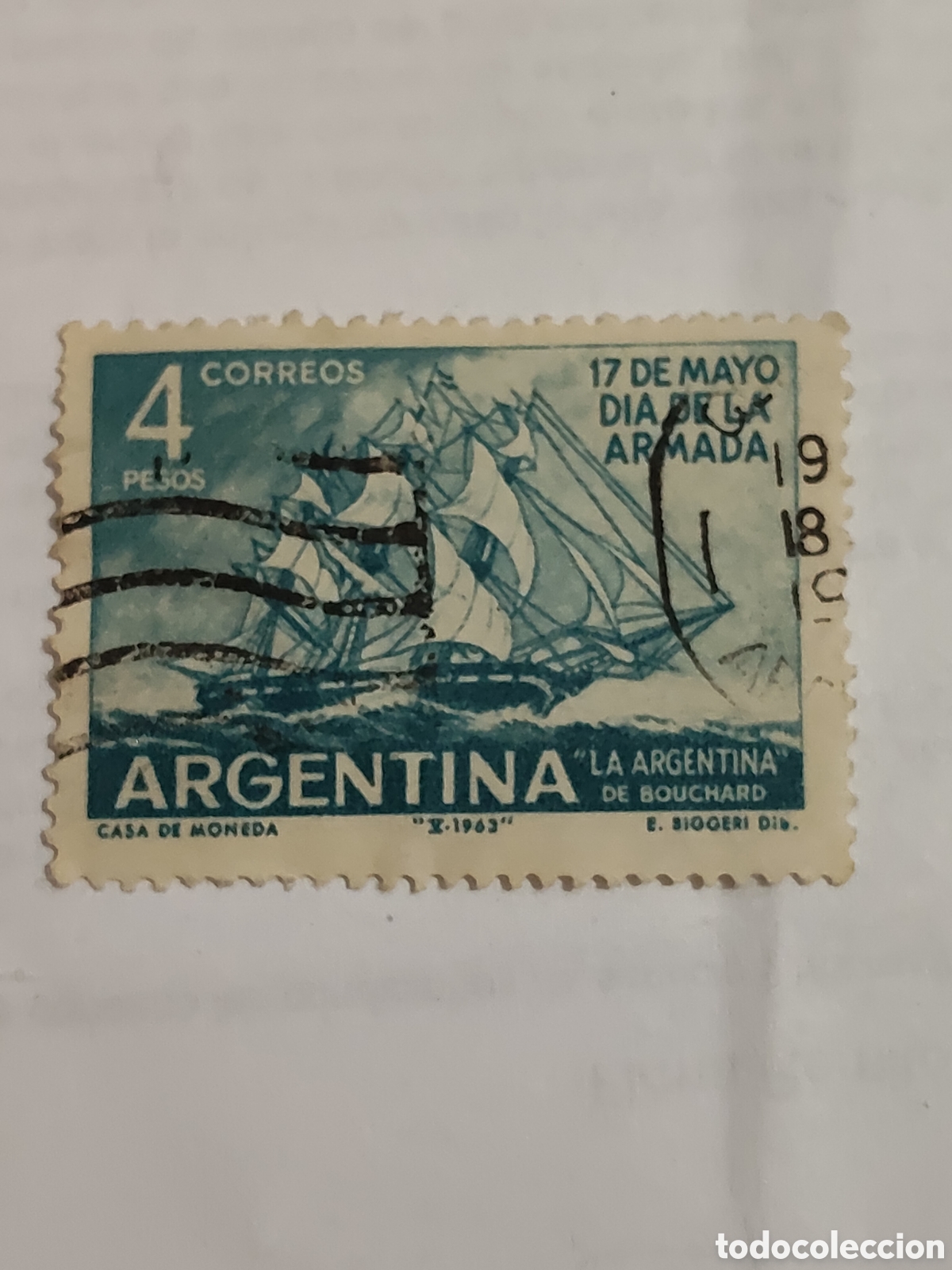 Sellos: Sello de Argentina d&iacute;a de la armada 1963
