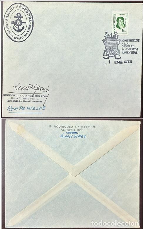 Sellos: TS)1973, ARGENTINA, COVER, MOBILE POST OFFICE ABOARD THE ICEBREAKER ARA GENERAL SAN MART&Iacute;N (Q-4) TO