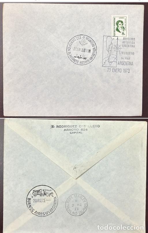 Sellos: TS)1973, ARGENTINA: COVER SENT FROM THE &rdquo;ALMIRANTE BROWN SCIENTIFIC STATION&rdquo; (ARGENTINE ANTARCTICA)