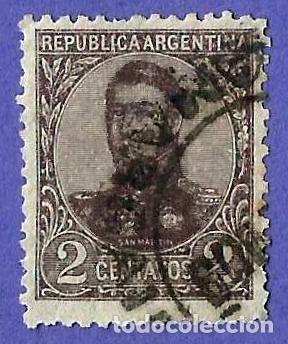 Sellos: Argentina. 1908. Scott # 146. General Jose de San Martin