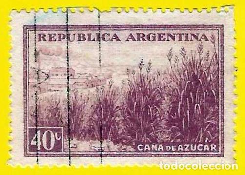 Sellos: Argentina. 1936. Scott # 443. Agricultura. Ca&ntilde;a de azucar